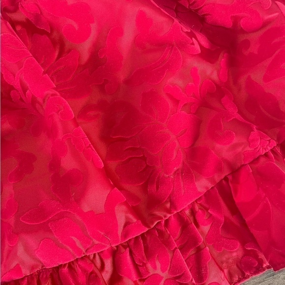 Penelope Mack Red Velvet Flocked Damask Dress - Picture 5 of 7